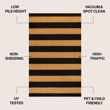 Sutton Modern Coastal Striped Coir Area Rug